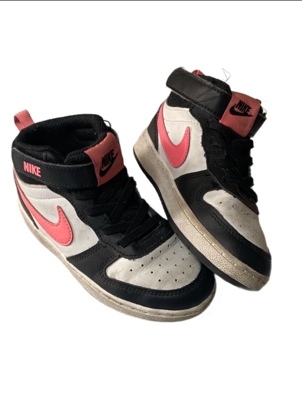 Nike Kids Black, White & Pink High-Top Sneakers 10C